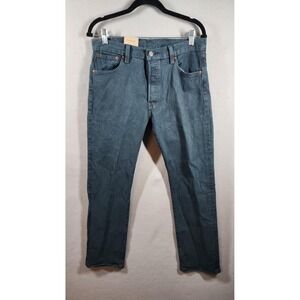 Levis 501 Jeans Mens 30x30 Blue Green Straight Leg Button Fly Original Fit Denim